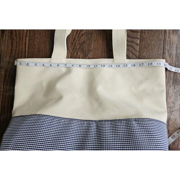 Vineyard Vines Martha's Vineyard Deep Bay Gingham Canvas Tote Bag - Picture 7 of 10